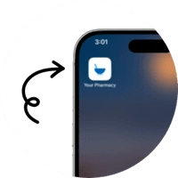 Pharmacy patient portal app ready to add to a phone home screen